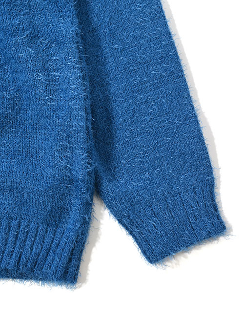 MALIBU FARM  SHAGGY KNIT CARDIGAN - Blue