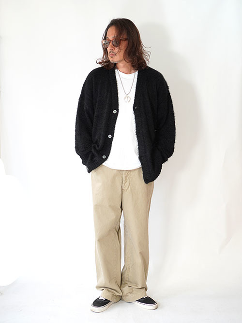 MALIBU FARM  SHAGGY KNIT CARDIGAN - Black