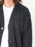 MALIBU FARM  SHAGGY KNIT CARDIGAN - Black