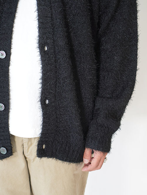 MALIBU FARM  SHAGGY KNIT CARDIGAN - Black