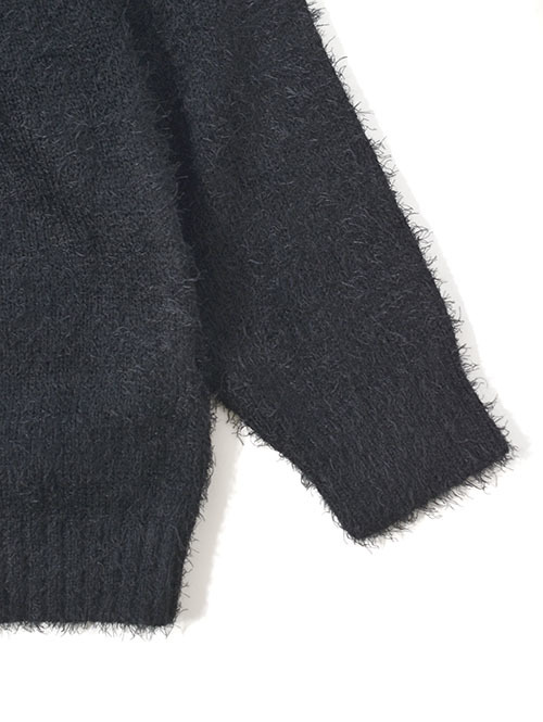 MALIBU FARM  SHAGGY KNIT CARDIGAN - Black