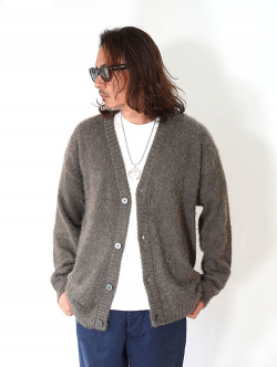 MALIBU FARM SAFARI掲載 SHAGGY KNIT CARDIGAN - Gray