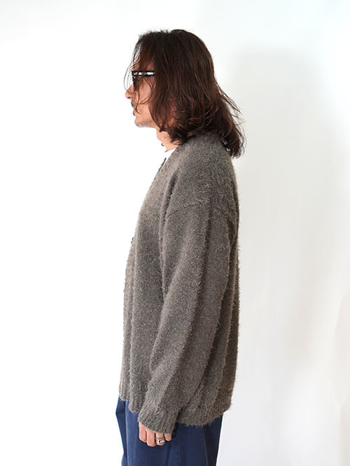 MALIBU FARM SAFARI掲載 SHAGGY KNIT CARDIGAN - Gray