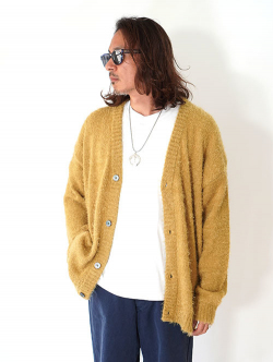 MALIBU FARM SAFARI掲載 SHAGGY KNIT CARDIGAN - Mastard