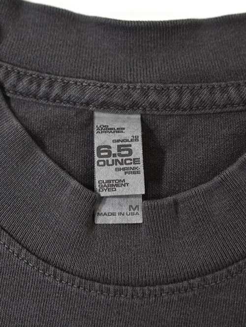 LOS ANGELES APPAREL カスタム 6.5oz ヘビーウエイト ロングスリーブTシャツ - Vintage Black