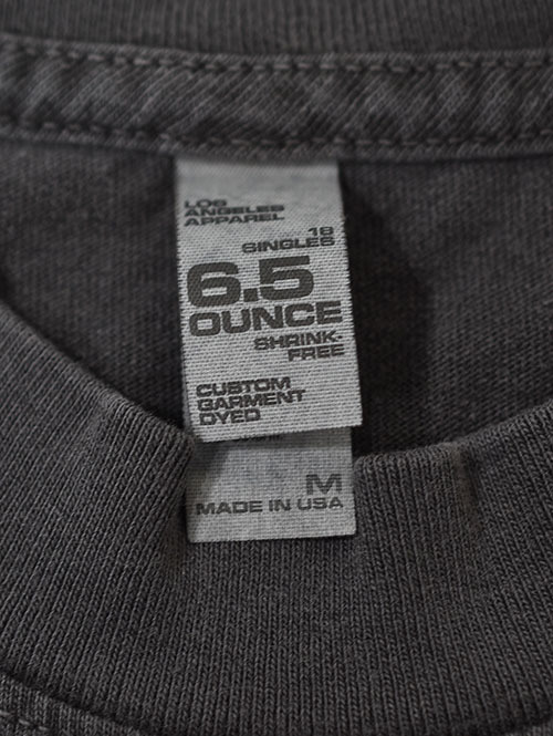 LOS ANGELES APPAREL カスタム 6.5oz ヘビーウエイト ロングスリーブTシャツ - Vintage Black