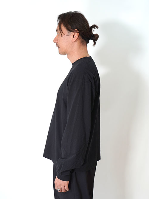 LOS ANGELES APPAREL カスタム 6.5oz ヘビーウエイト ロングスリーブTシャツ - Black