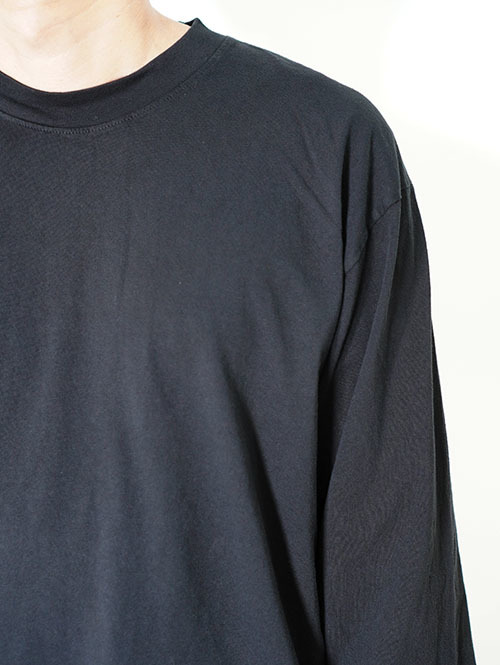 LOS ANGELES APPAREL カスタム 6.5oz ヘビーウエイト ロングスリーブTシャツ - Black
