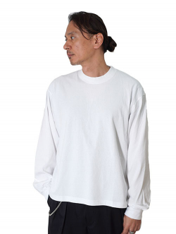 LOS ANGELES APPAREL  カスタム 6.5oz ヘビーウエイト ロングスリーブTシャツ - White