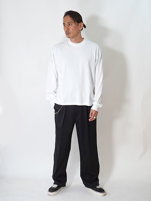 LOS ANGELES APPAREL  カスタム 6.5oz ヘビーウエイト ロングスリーブTシャツ - White