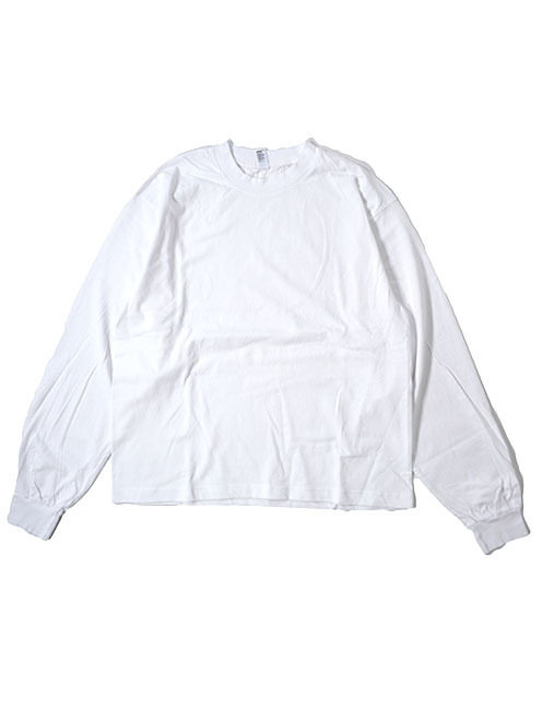 LOS ANGELES APPAREL  カスタム 6.5oz ヘビーウエイト ロングスリーブTシャツ - White