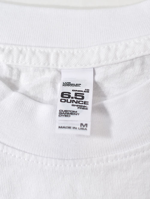 LOS ANGELES APPAREL  カスタム 6.5oz ヘビーウエイト ロングスリーブTシャツ - White