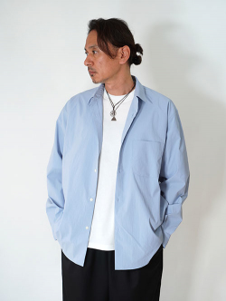 LA MOND  COTTONY CREASED SHIRT - Aqua Blue