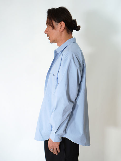 LA MOND COTTONY CREASED SHIRT - Aqua Blue