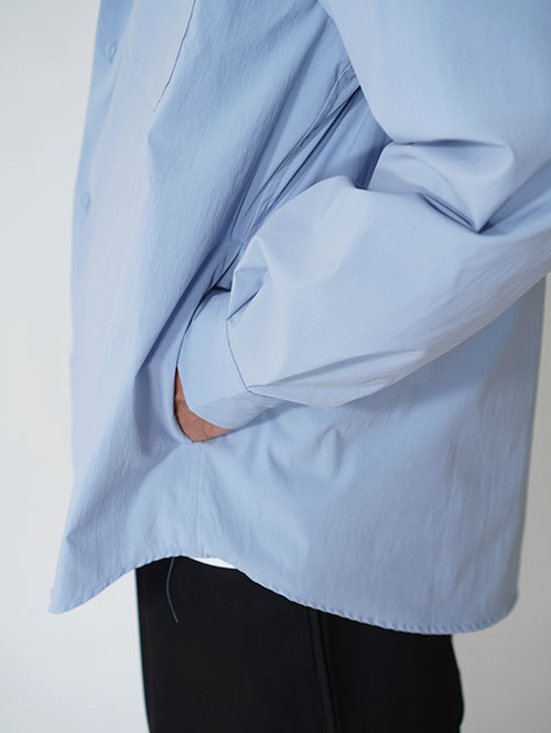 LA MOND COTTONY CREASED SHIRT - Aqua Blue