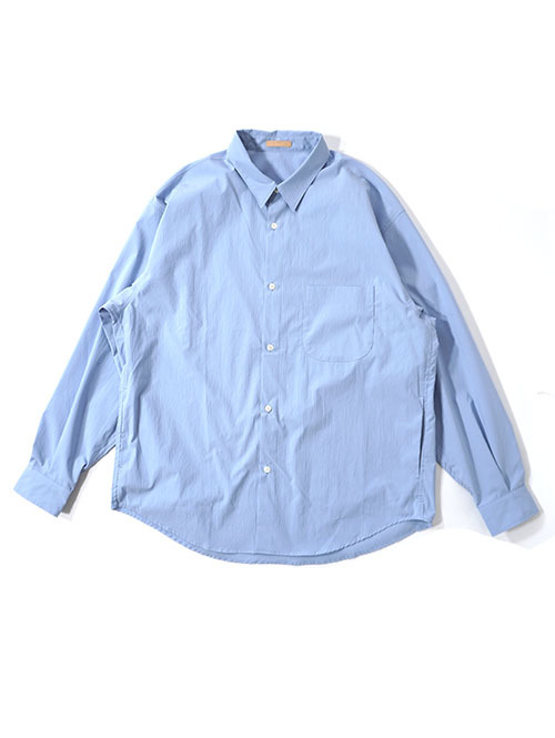 LA MOND COTTONY CREASED SHIRT - Aqua Blue