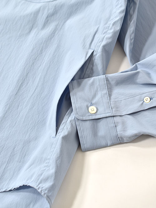 LA MOND COTTONY CREASED SHIRT - Aqua Blue