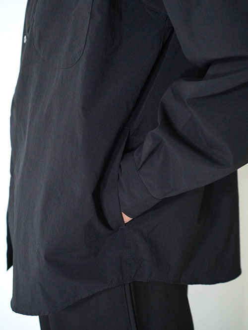 LA MOND  COTTONY CREASED SHIRT - Black
