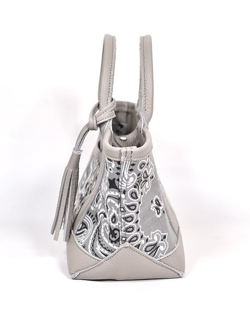 CROSSED ARROWS バンダナ柄 レザートートバッグ（Grey）