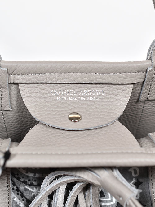 CROSSED ARROWS バンダナ柄 レザートートバッグ(Grey)