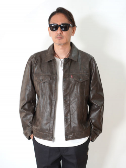 Levi's USA Faux Leather Trucker Jacket
