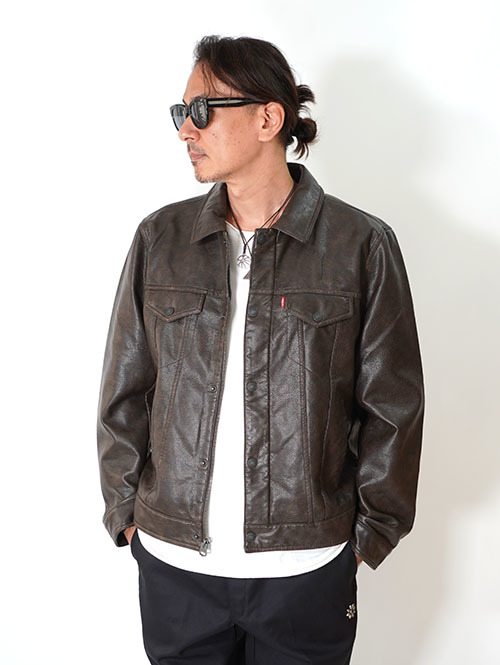 Levi's USA Faux Leather Trucker Jacket