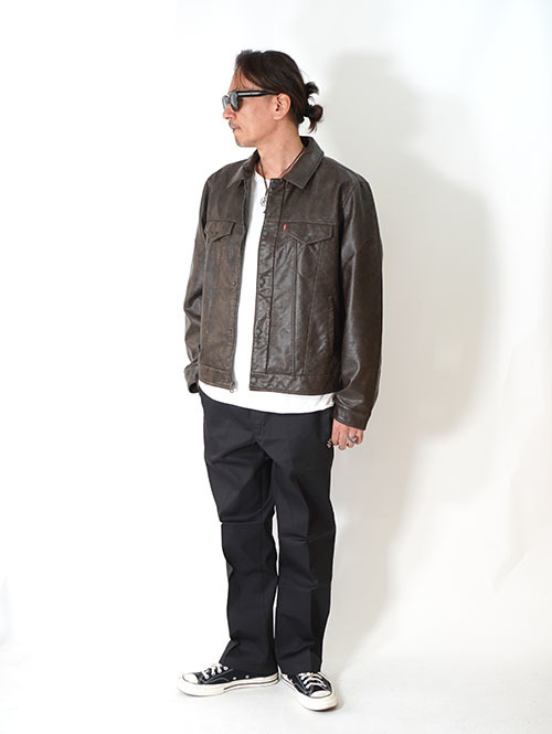 Levi's USA Faux Leather Trucker Jacket