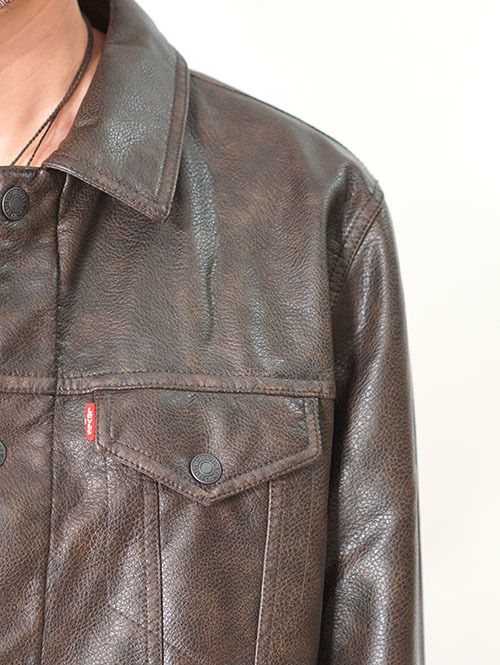 Levi's USA Faux Leather Trucker Jacket