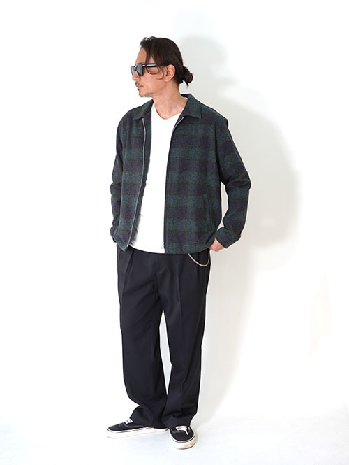 SALUTE HELM クロモアコットン オンブレブロックチェック ドリズラー (35504)- Navy