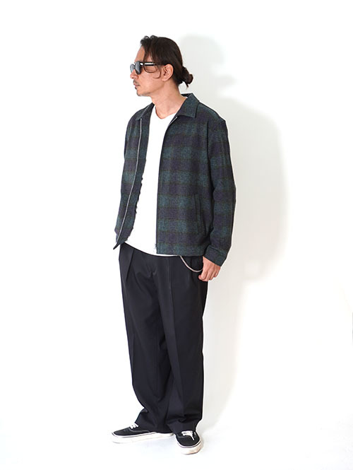 SALUTE HELM クロモアコットン オンブレブロックチェック ドリズラー (35504)- Navy