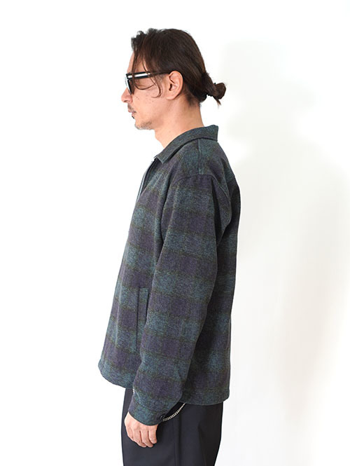 SALUTE HELM  クロモアコットン オンブレブロックチェック ドリズラー （35504）- Navy