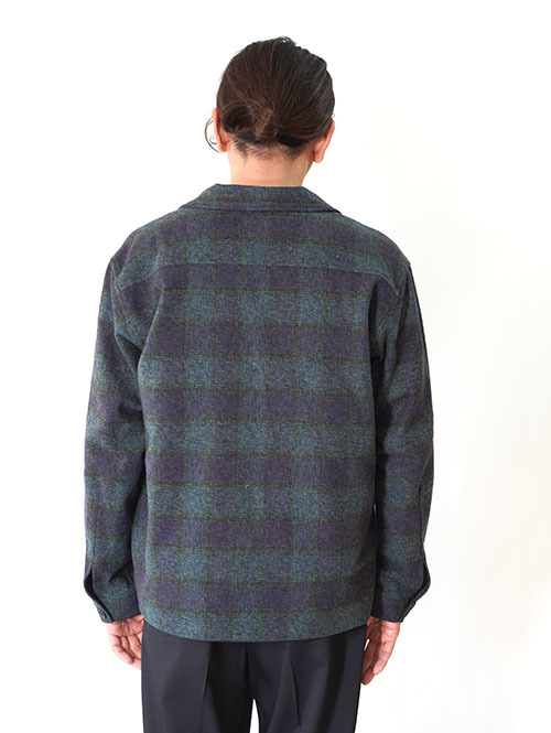 SALUTE HELM クロモアコットン オンブレブロックチェック ドリズラー (35504)- Navy