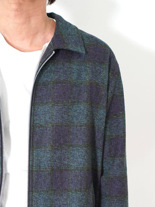 SALUTE HELM  クロモアコットン オンブレブロックチェック ドリズラー （35504）- Navy