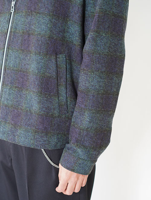 SALUTE HELM  クロモアコットン オンブレブロックチェック ドリズラー （35504）- Navy