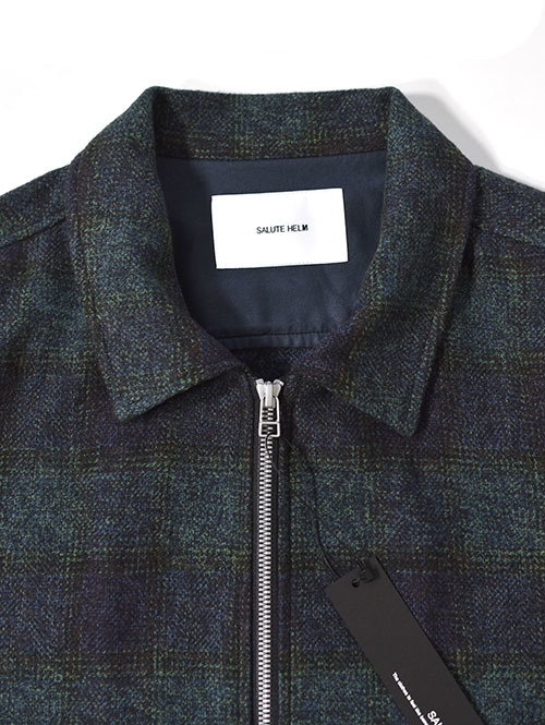 SALUTE HELM クロモアコットン オンブレブロックチェック ドリズラー (35504)- Navy