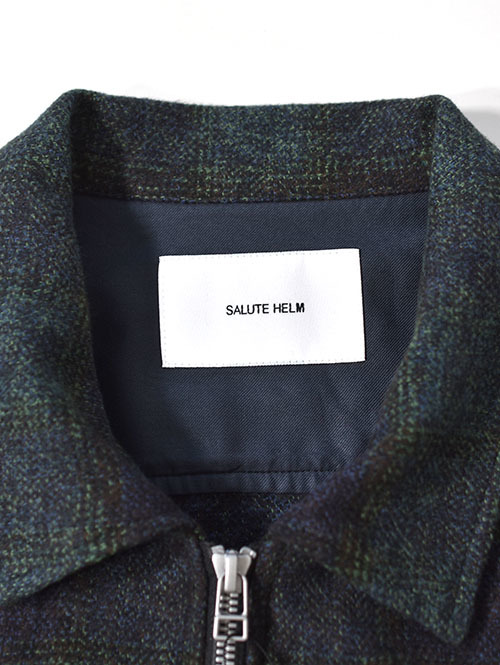 SALUTE HELM  クロモアコットン オンブレブロックチェック ドリズラー （35504）- Navy