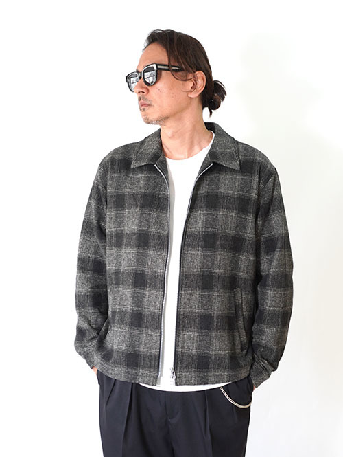 SALUTE HELM  クロモアコットン オンブレブロックチェック ドリズラー （35504）- Black