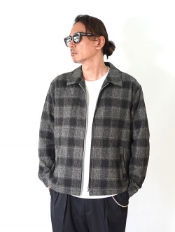 SALUTE HELM  クロモアコットン オンブレブロックチェック ドリズラー （35504）- Black