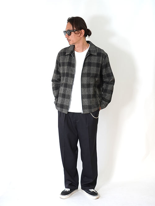 SALUTE HELM  クロモアコットン オンブレブロックチェック ドリズラー （35504）- Black