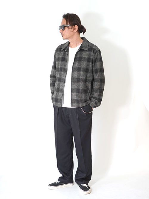 SALUTE HELM  クロモアコットン オンブレブロックチェック ドリズラー （35504）- Black