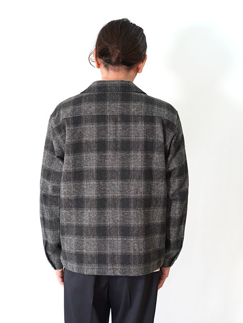 SALUTE HELM  クロモアコットン オンブレブロックチェック ドリズラー （35504）- Black