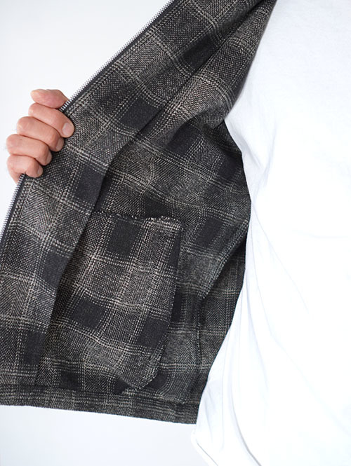 SALUTE HELM  クロモアコットン オンブレブロックチェック ドリズラー （35504）- Black