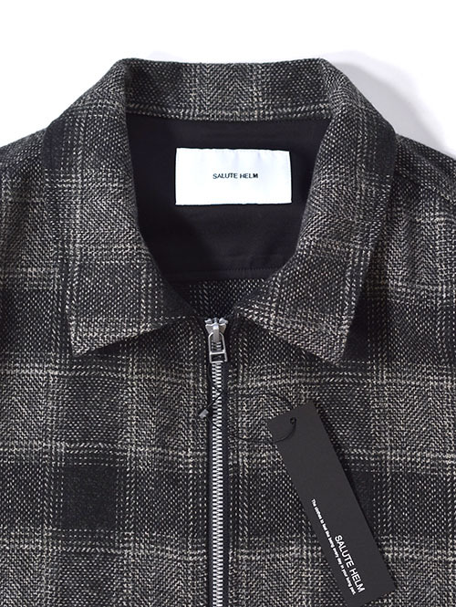 SALUTE HELM  クロモアコットン オンブレブロックチェック ドリズラー （35504）- Black