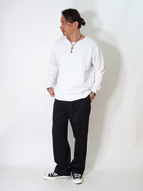 GRAB IN HOLLYWOOD Heavy Weight Relax Fit Bracelet Sleeve - White