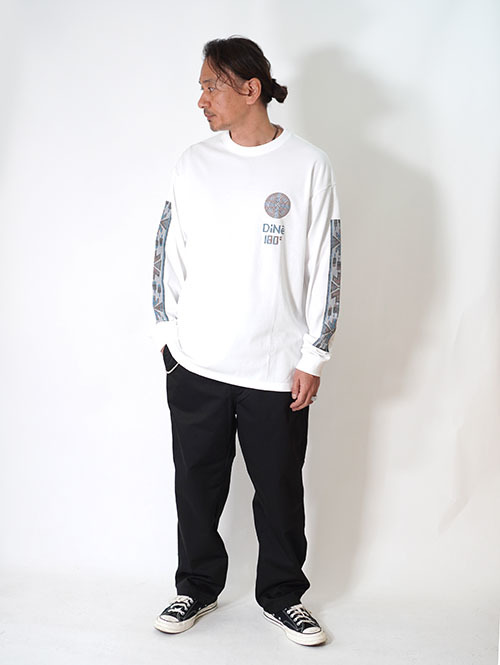 ILL ONE EIGHTY -"DINE" L/S TEE - white