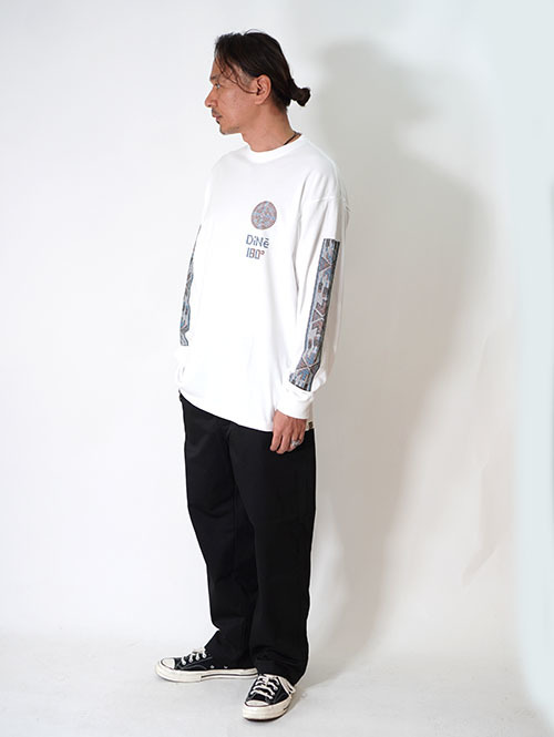 ILL ONE EIGHTY -"DINE" L/S TEE - white