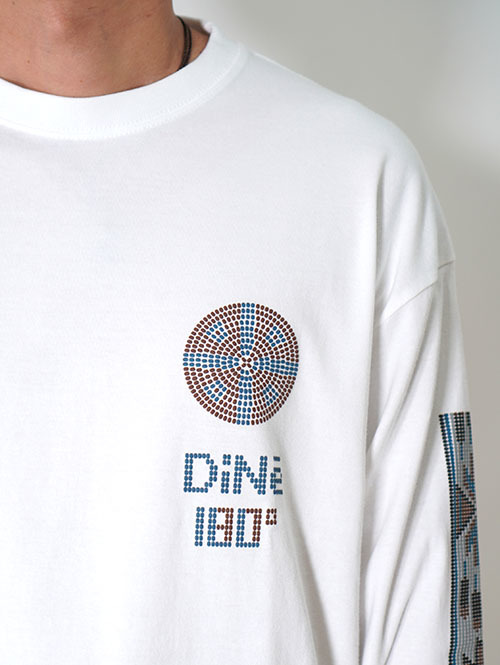 ILL ONE EIGHTY -"DINE" L/S TEE - white