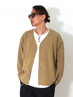 SALUTE HELM  モールカルゼ クォーターゲージ カーディガン ジャケット (85504) - Camel