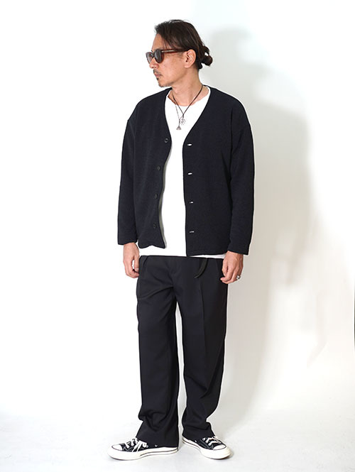 SALUTE HELM モールカルゼ クォーターゲージ カーディガン ジャケット (85504) - Black