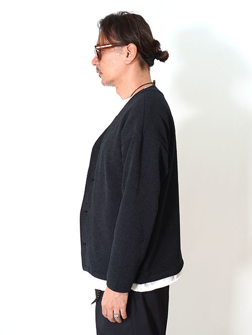 SALUTE HELM モールカルゼ クォーターゲージ カーディガン ジャケット (85504) - Black